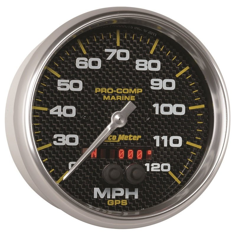 Autometer Marine Carbon Fiber 5in 120mph GPS Speedometer Universal | 200646 - 40 - JDMuscleMulti Gaugesatm200646-40
