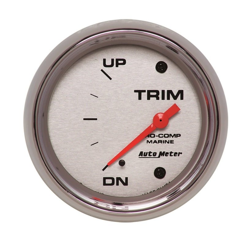 Autometer Marine Chrome Gauge 2 - 5/8in Electric Trim Level Gauge 0OHM Down 90OHM Up Universal | 200767 - 35 - JDMuscleMulti Gaugesatm200767-35