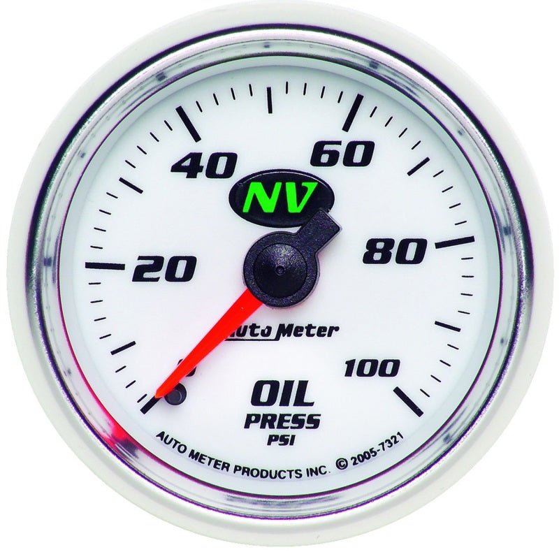 Autometer NV 52mm 0 - 100 PSI Oil Pressure Mechanical Gauge Universal | 7321 - JDMusclePressure Gaugesatm7321