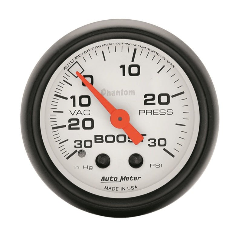 Autometer Phantom 52mm 30 PSI Mechanical Boost Gauge Universal | 5703 - JDMuscleBoost Gaugesatm5703