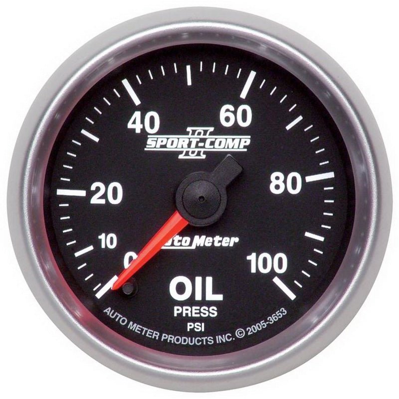 Autometer Sport - Comp II 52mm 0 - 100 PSI Electronic Oil Pressure Gauge Universal | 3653 - JDMusclePressure Gaugesatm3653