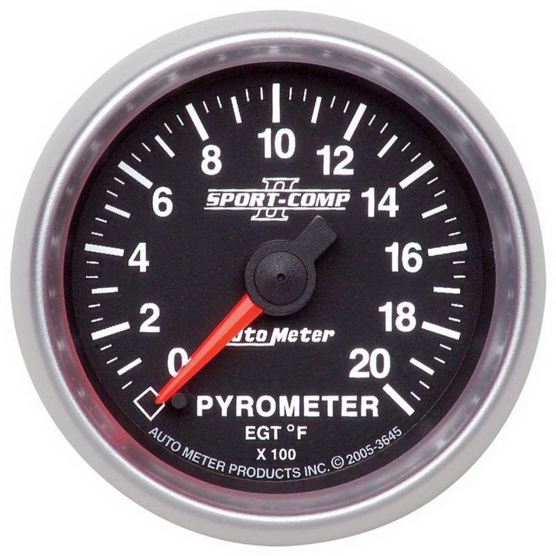 Autometer Sport - Comp II Full Sweep Electronic 52mm 0 - 2000 degree F Pyrometer Gauge Universal | 3645 - JDMuscleEGT Gaugesatm3645