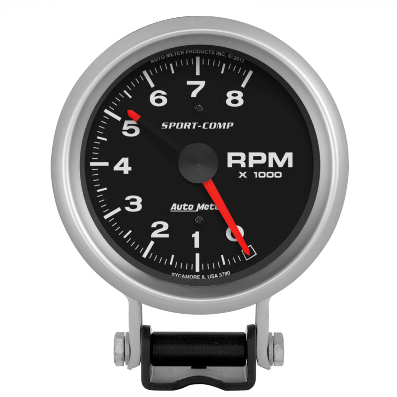Autometer Standard 3 - 3/4in 8,000 RPM Pedestal Mount Tachometer Universal | 3780 - JDMuscleTachometersatm3780