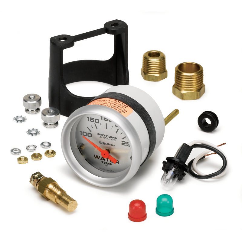 Autometer Ultra - Lite 52mm 100 - 250 Deg F Short Sweep Electric Water Temperature Gauge Universal | 4337 - JDMuscleTemperature Gaugesatm4337