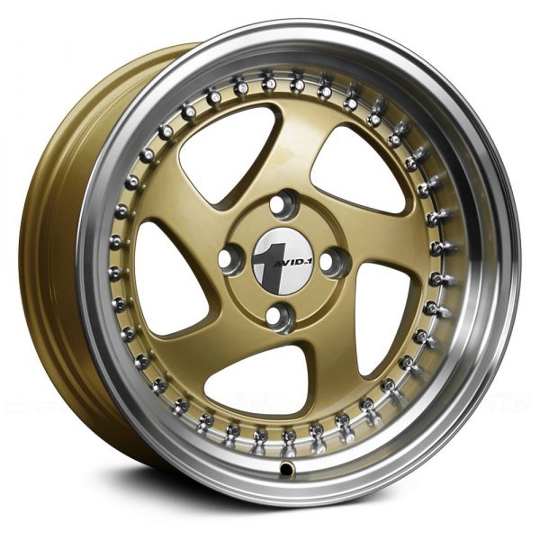 AVID1 Wheels AV19 Gold Polished Lip - JDMuscleWheelsAV1915804C25GD15x84x100+25mm