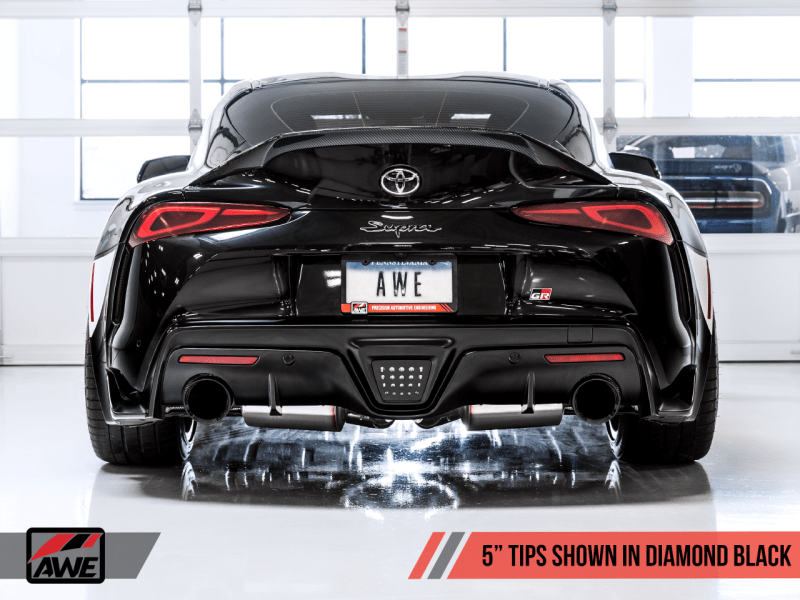 AWE 20+ Supra A90 Track Edition Exhaust 5in Diamond Black Tips | 3015-33130 - JDMuscleCat Back Exhaust Systemawe3015-33130