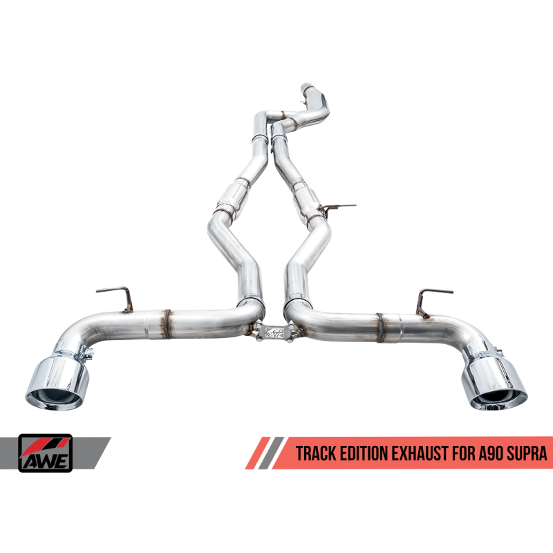 AWE 2020 Toyota Supra A90 Track Edition Exhaust - 5in Chrome Silver Tips | 3015-32116