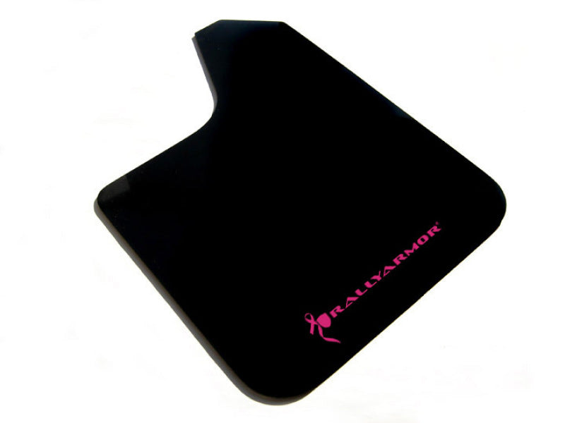 Rally Armor Basic Black Mud Flap With Pink Logo - Universal | MF12-BAS-BCPK