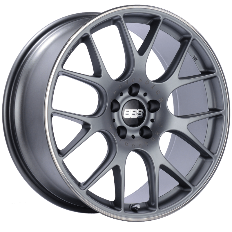 BBS CH - R 20x9.5 5x114.3 ET40 CB66 Satin Titanium Polished Rim Protector Wheel - JDMuscleWheelsbbsCH124TIPO