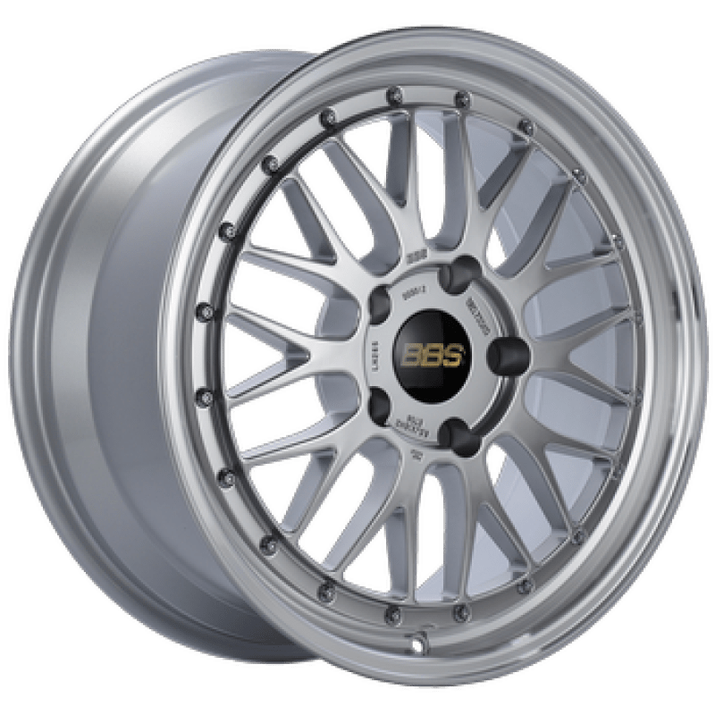 BBS LM 18x8 5x114.3 ET40 Diamond Silver Center Diamond Cut Lip Wheel - 82mm PFS/Clip Required - JDMuscleWheelsbbsLM080DSPK