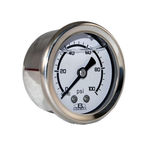 BLOX Racing Liquid-Filled Fuel Pressure Gauge Kit - Universal