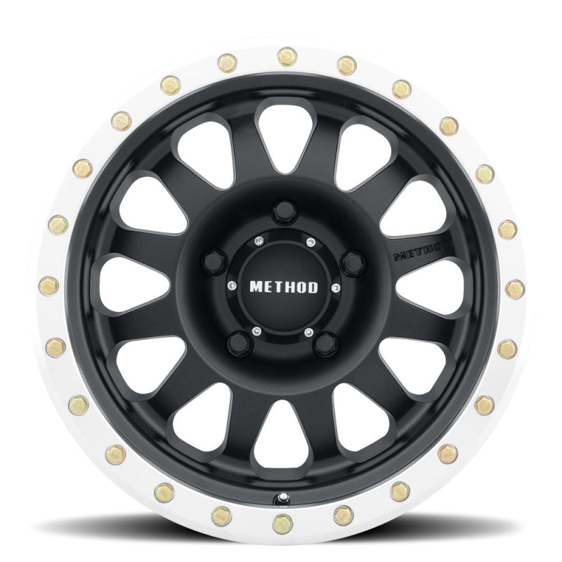 Method MR304 Double Standard 15x8 -24mm Offset 5x4.5 83mm CB Matte Black/Machined Street Loc Wheel
