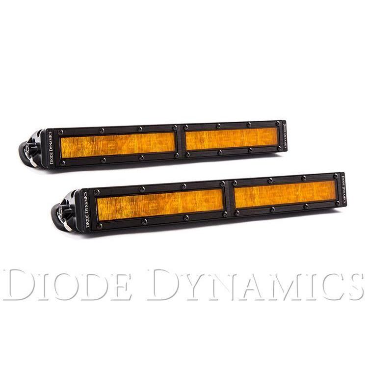 Diode Dynamics 12 Inch LED Light Bar Single Row Straight Amber Wide Pair Stage Series