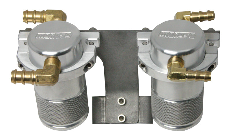 Moroso Air/Oil Separator Catch Can Billet Aluminum w/Front Mount Intercooler Subaru STi 2004-2007 | 85654