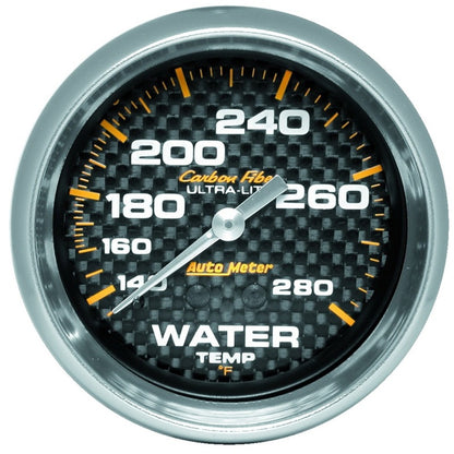 Autometer Carbon Fiber Water Temperature Gauge Mechanical 2-5/8in Universal | 4831