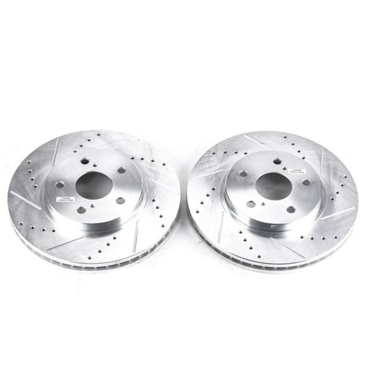 Power Stop Front Evolution Drilled & Slotted Rotors Pair Lexus IS250 2006-2015 / IS250C 2010-2015 / Toyota Avalon 2005-2007 / Camry 2002-2006 / Sienna 2004-2010 / Solara 2004-2008 | JBR972XPR
