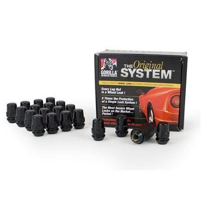 Gorilla Acorn Locking Black Chrome 12x1.25 Universal | 71623NBC