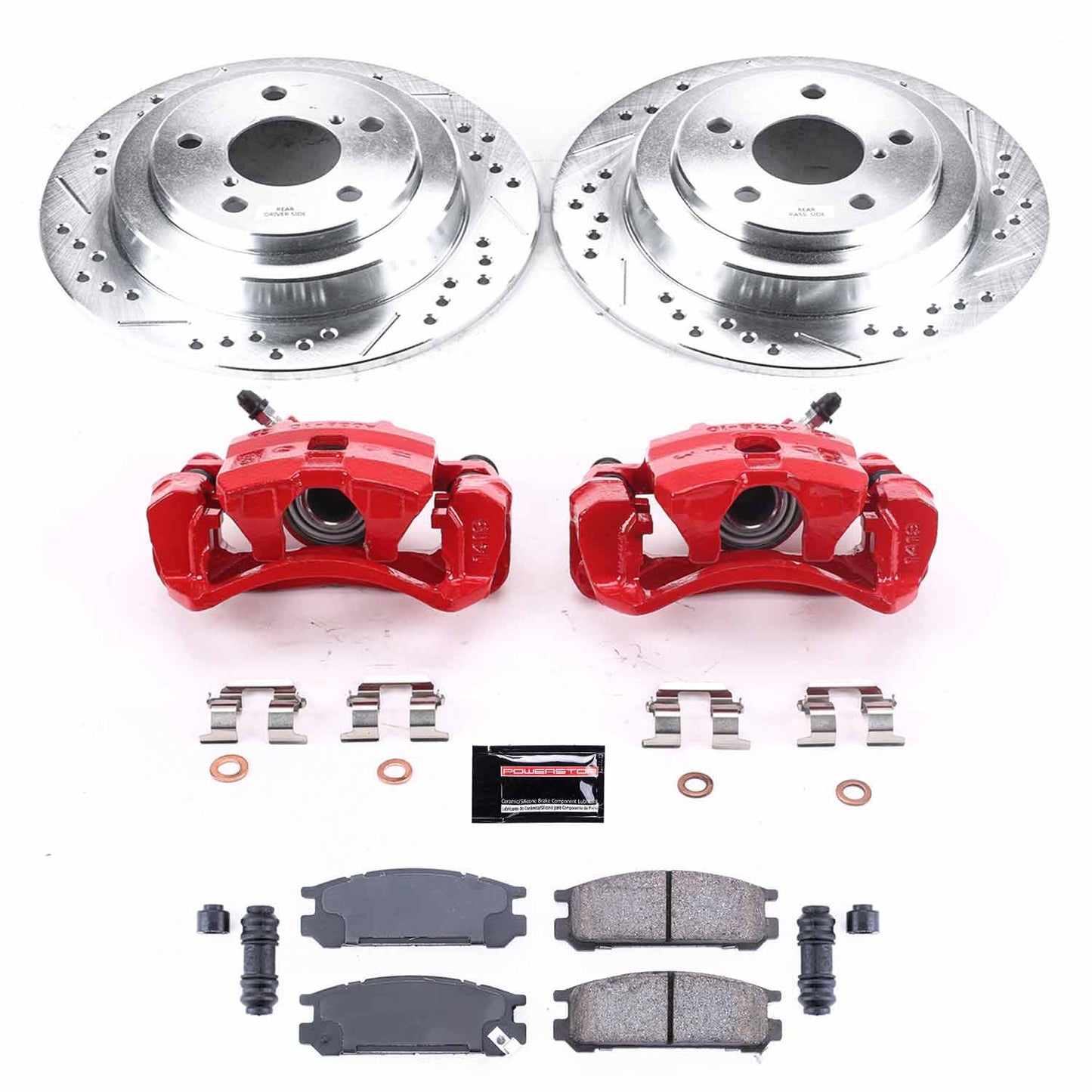 Power Stop Rear Z23 Evolution Sport Brake Kit w/ Calipers Subaru Impreza 1998 | KC448