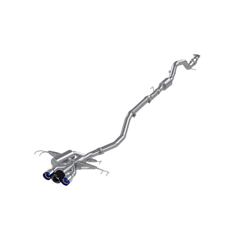 MBRP 17 - 22 Civic Type R 2.0L T304 Stainless Steel 3in Cat - Back w/ Triple Center Out Burnt Ends / Carbon Tips | S49013BE - JDMuscleCat Back Exhaust SystemmbrpS49013BE