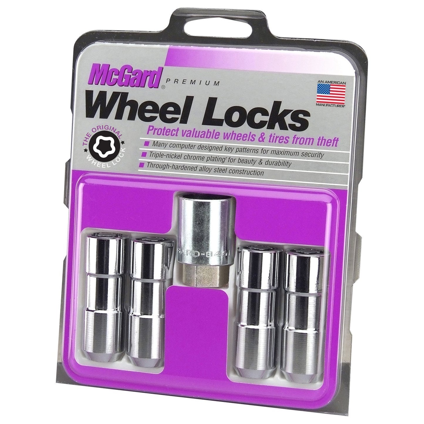 McGard 9/16-18 Chrome Cone Seat Exposed Style Wheel Locks / 2.50 OAL | 24134