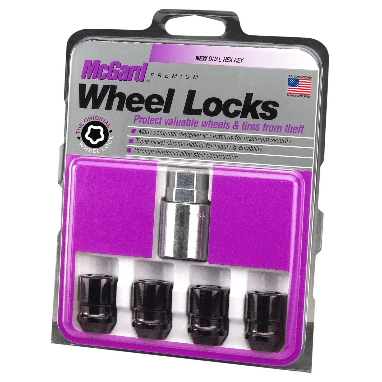 McGard Cone Seat Exposed Style Wheel Locks / Black | 24025