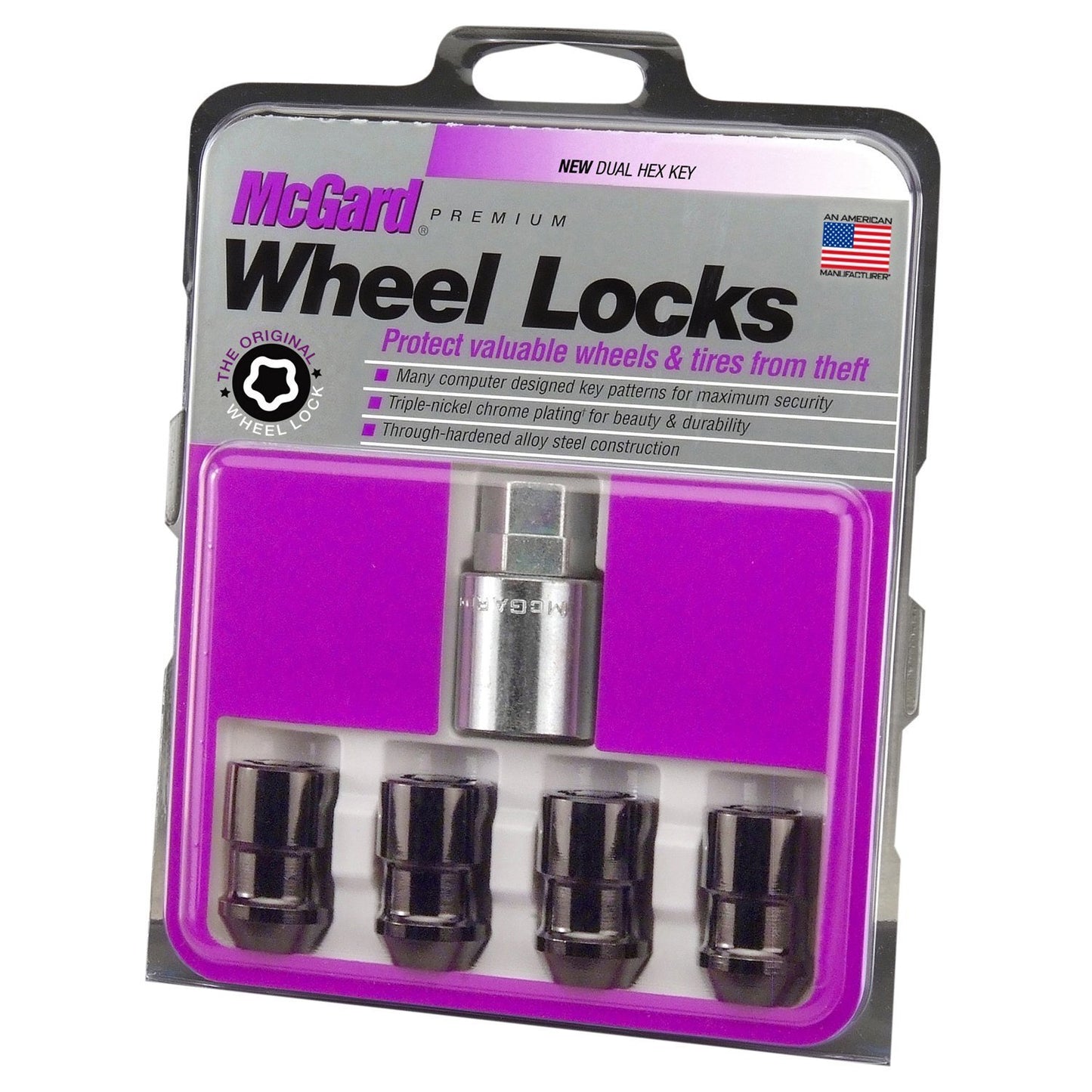 McGard Cone Seat Exposed Style Wheel Locks / Black | 24026