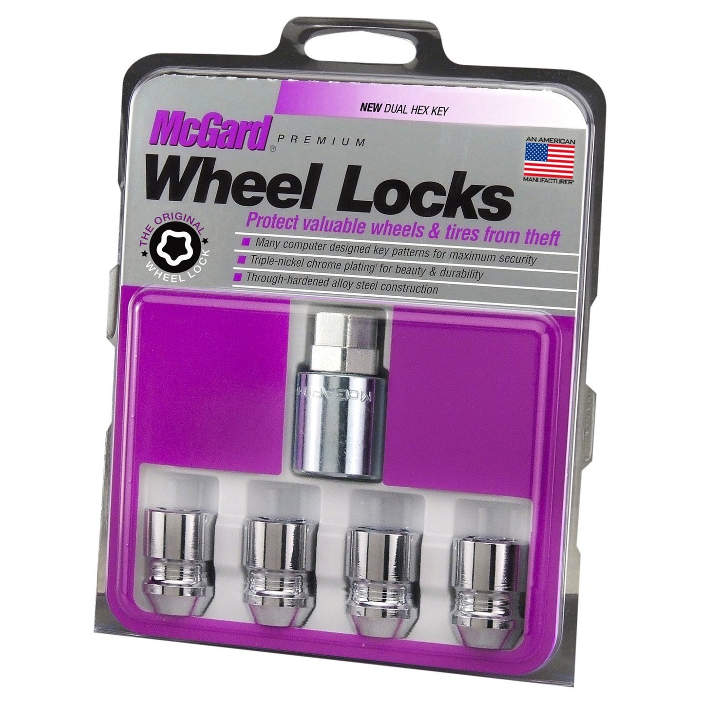 McGard Cone Seat Exposed Style Wheel Locks / Chrome | 24154
