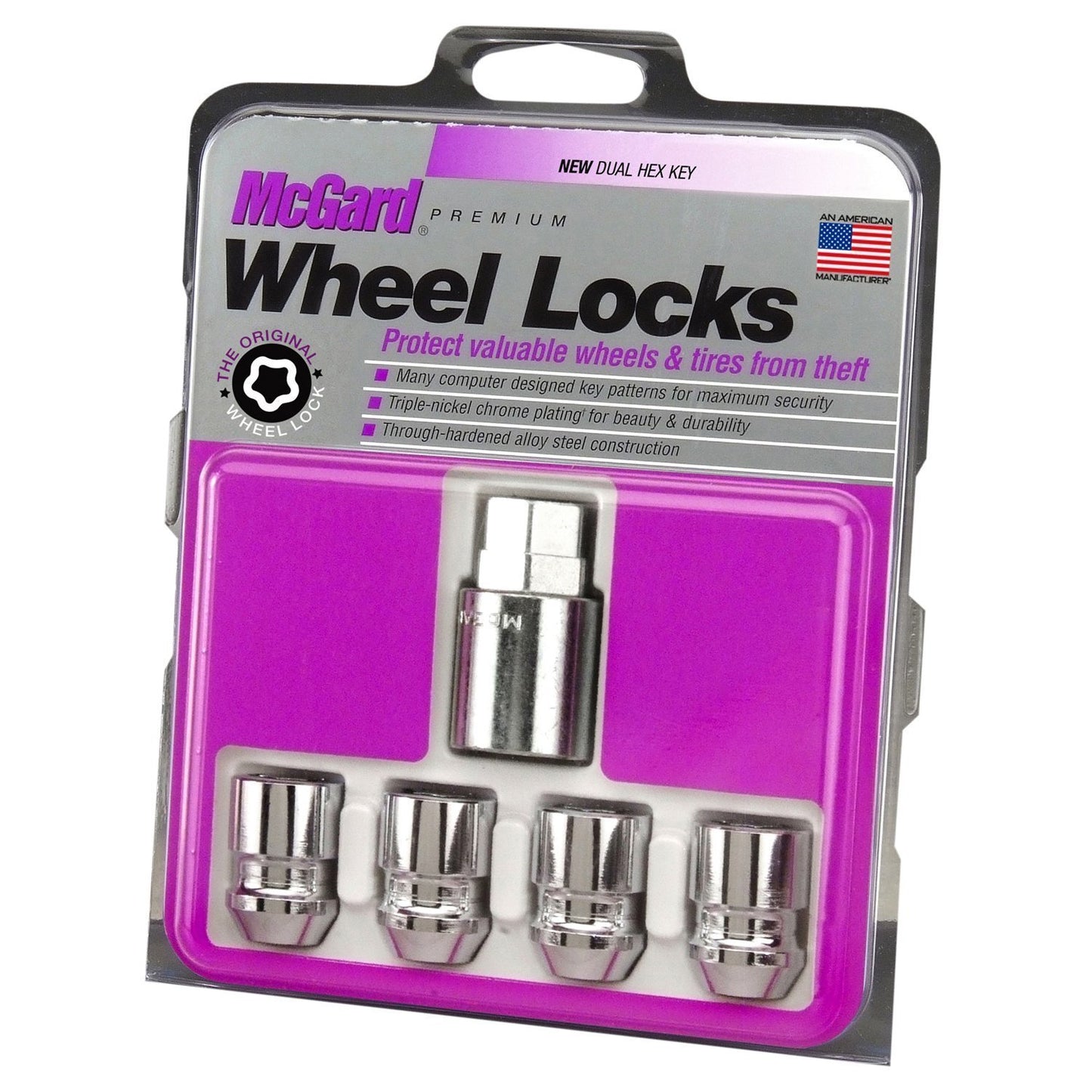 McGard Cone Seat Exposed Style Wheel Locks / Chrome | 24193