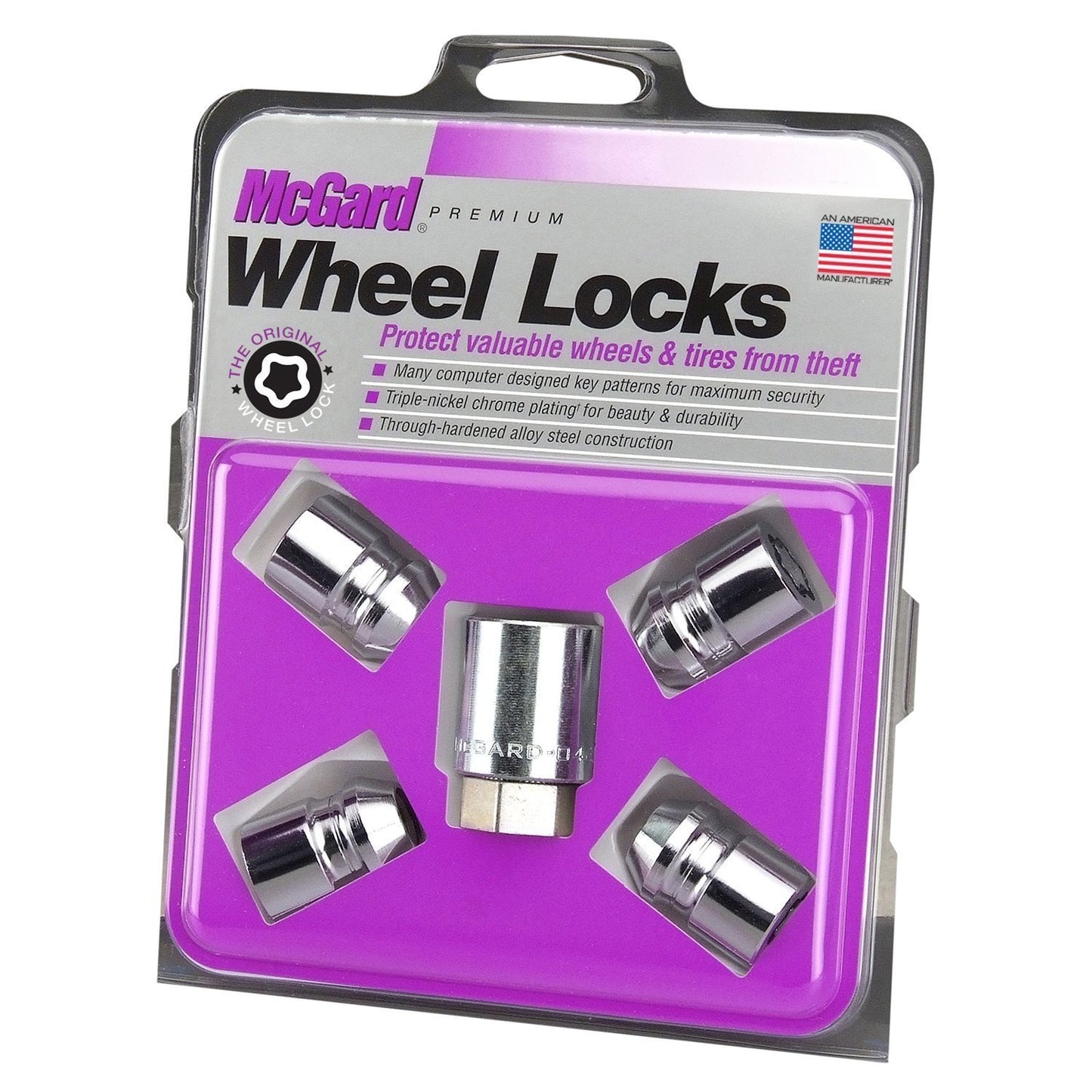 McGard Cone Seat Exposed Style Wheel Locks / Chrome | 24196