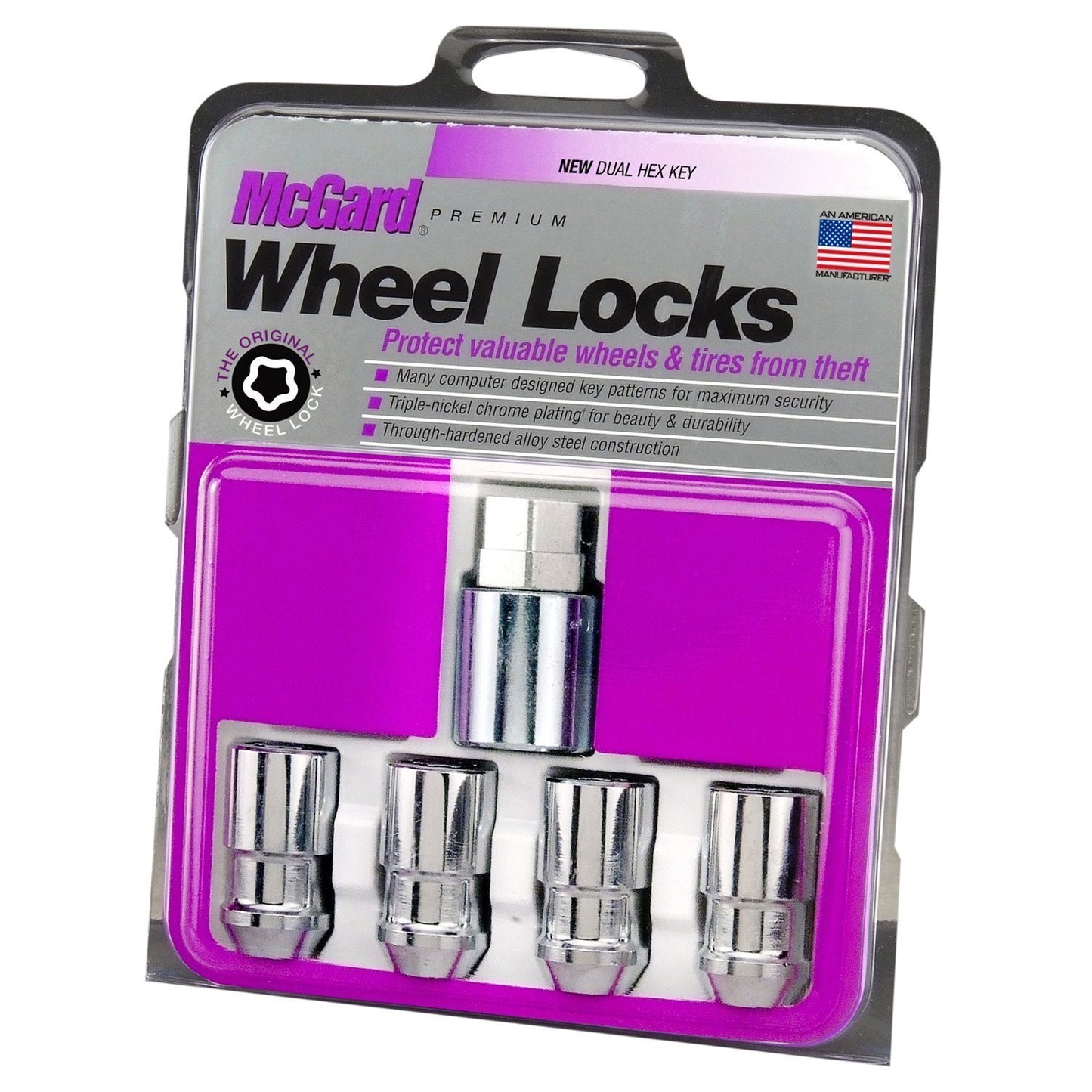 McGard Cone Seat Exposed Style Wheel Locks / Chrome | 24198