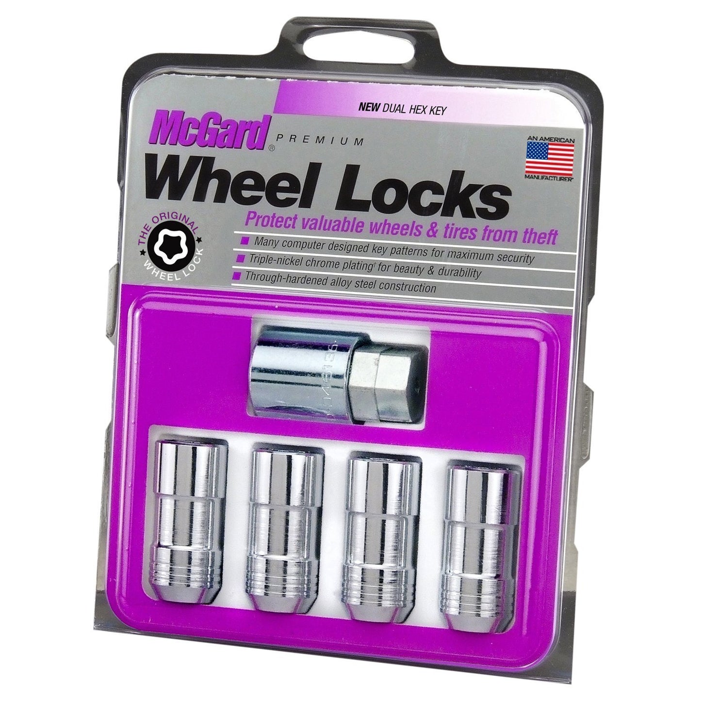 McGard Cone Seat Exposed Style Wheel Locks / Chrome | 24210