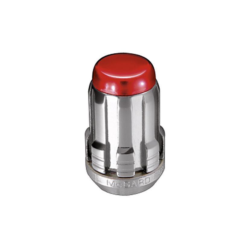 McGard Tuner Style Cone Seat Lug Nuts / Chrome wRed Caps / Bulk Box | 65003RC
