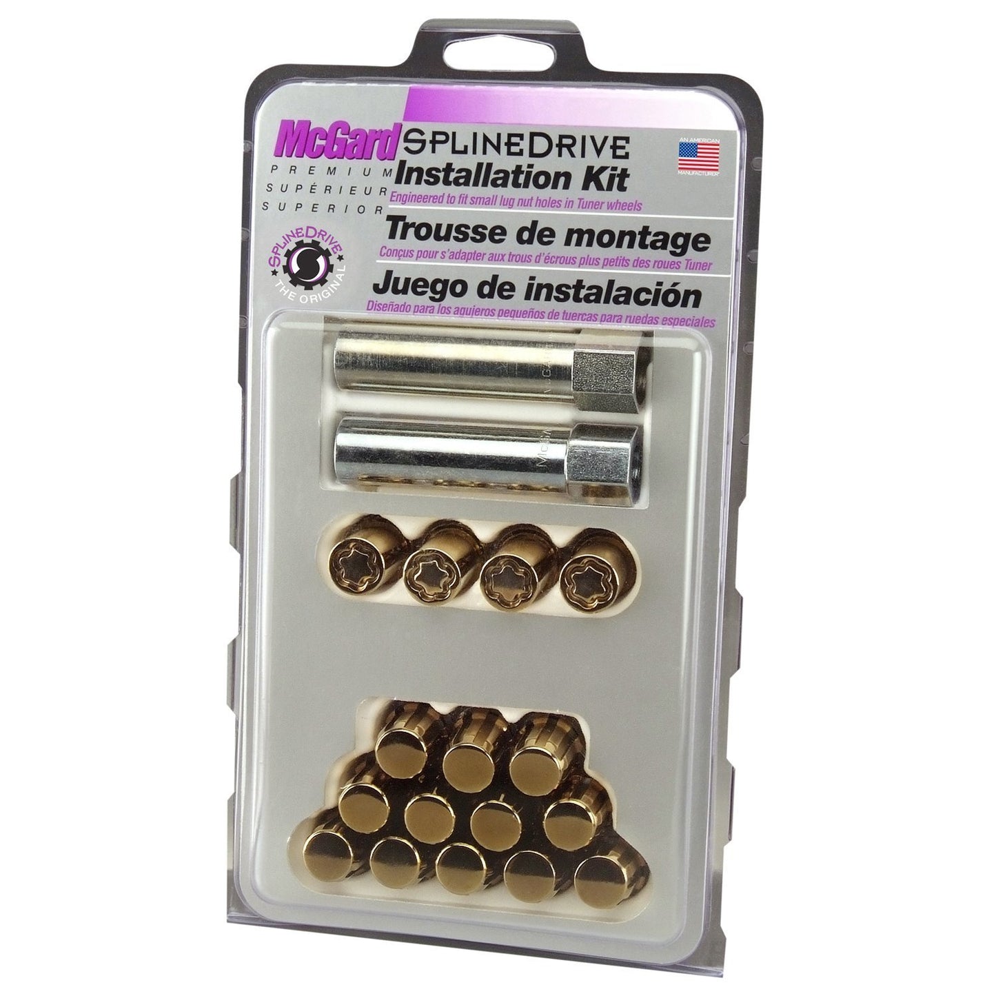 McGard Tuner Style Cone Seat Wheel Installation Kit / Gold / Clamshell | 65457GDC