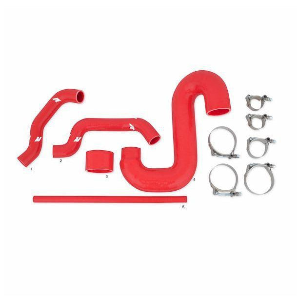 Mishimoto Top Mount Intercooler Kit Silver & Red Hoses WRX/STI 2002-2007