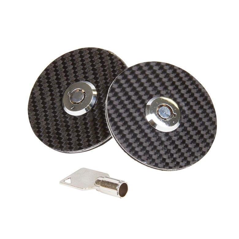 NRG Black Carbon Fiber Overlay Hood Pins with Lock - Universal | CHL-100