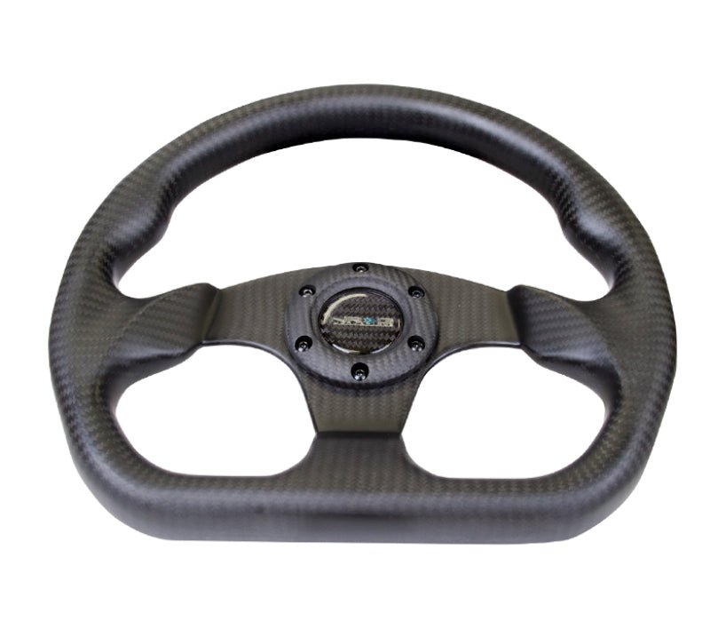 NRG Carbon Fiber Steering Wheel | 320mm Flat Bottom Matte Black Carbon - JDMuscleSteering Wheels171433