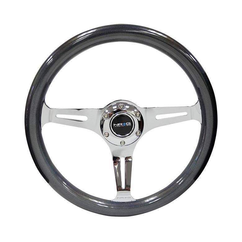 NRG Classic Chameleon Wood Grain w/ Chrome Center Steering Wheel - Universal | ST-015CH-CN