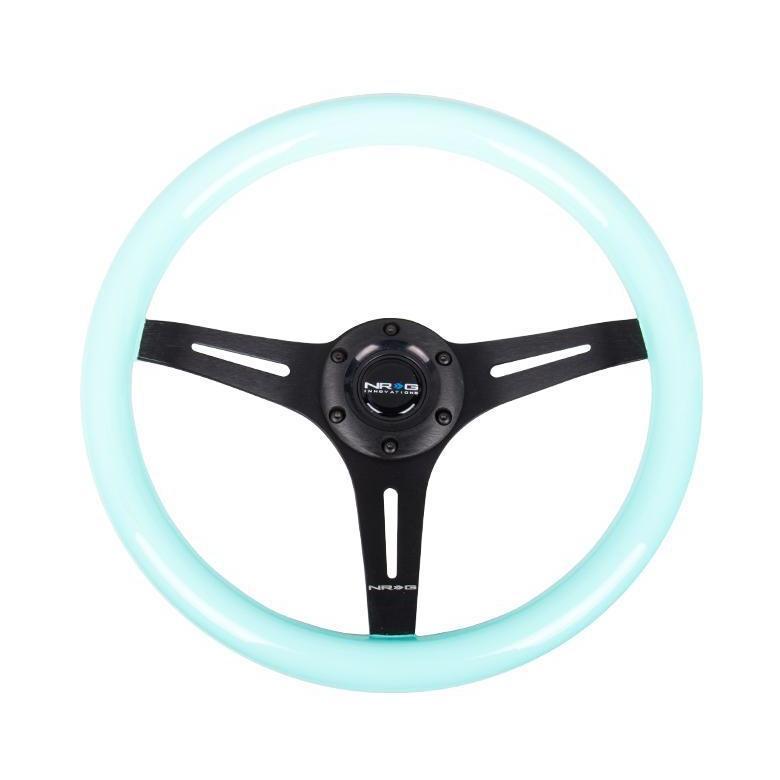 NRG Classic Minty Fresh Wood Grain w/ Black Center Steering Wheel - Universal | ST-015BK-MF
