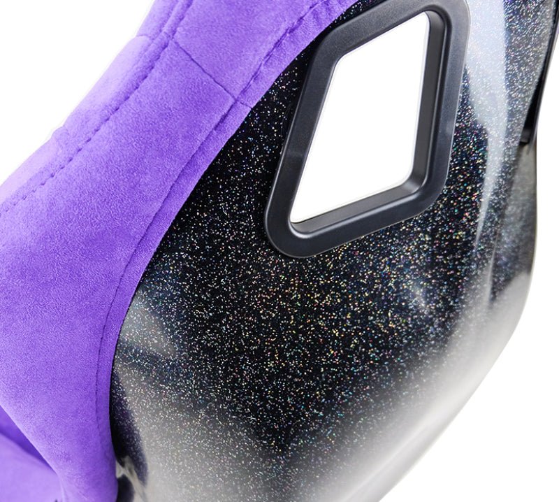 NRG FRP Bucket Seat PRISMA Edition w/ Pearlized Back Purple Alcantara - Medium - JDMuscleSeats343999