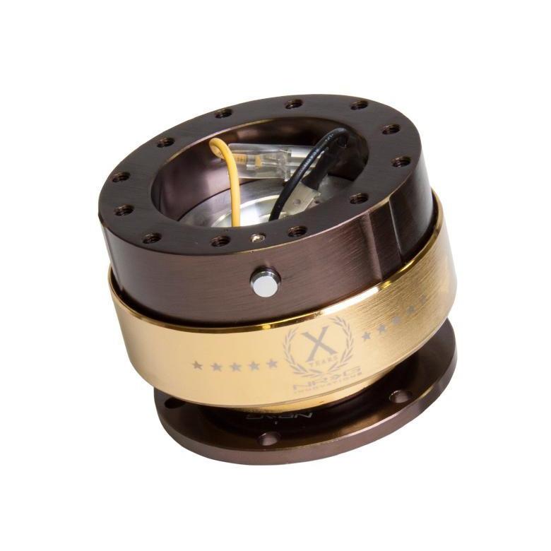 NRG Quick Release Gen 2.0 Bronze Body / Chrome Gold Ring - Universal | SRK-200BR-CG