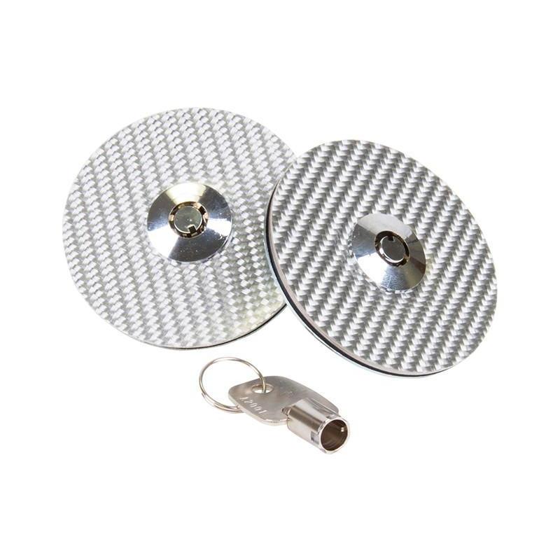 NRG Silver Carbon Fiber Overlay Hood Pins with Lock - Universal | CHL-200