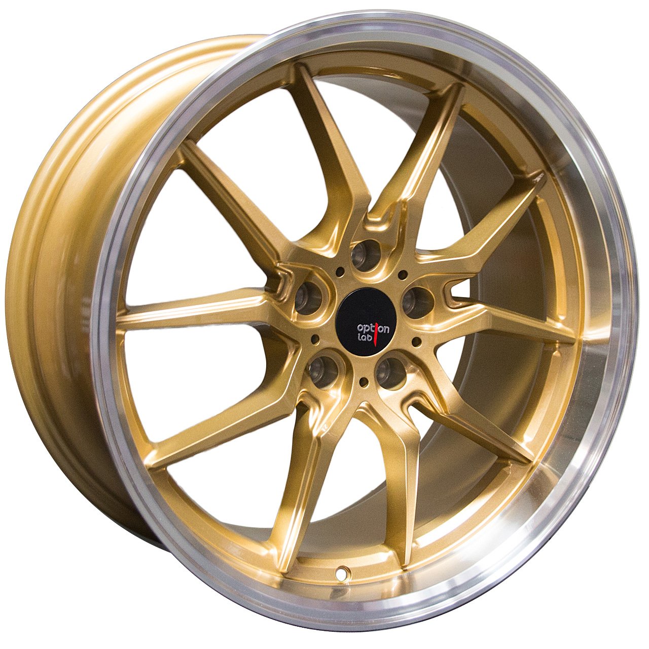 Option Lab S718 Top Secret Gold w/Machined Lip Wheel 19x9.5 +35 5x114.3