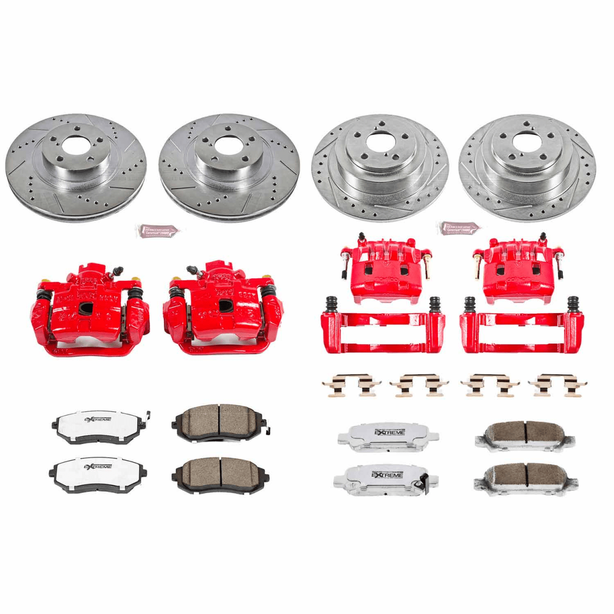 Power Stop 04 - 06 Subaru Baja Front & Rear Z26 Street Warrior Brake Kit w/Calipers | KC2748 - 26 - JDMuscleBrake KitspsbKC2748-26