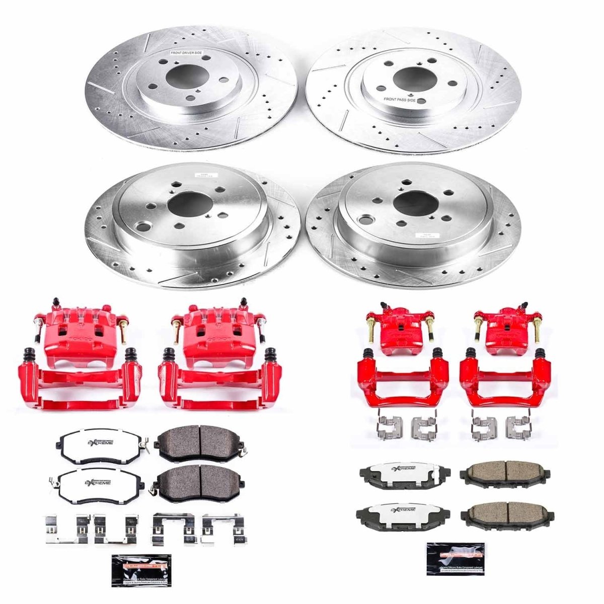Power Stop 10 - 13 Subaru Forester Front & Rear Z26 Street Warrior Brake Kit w/Calipers | KC6083 - 26 - JDMuscleBrake KitspsbKC6083-26