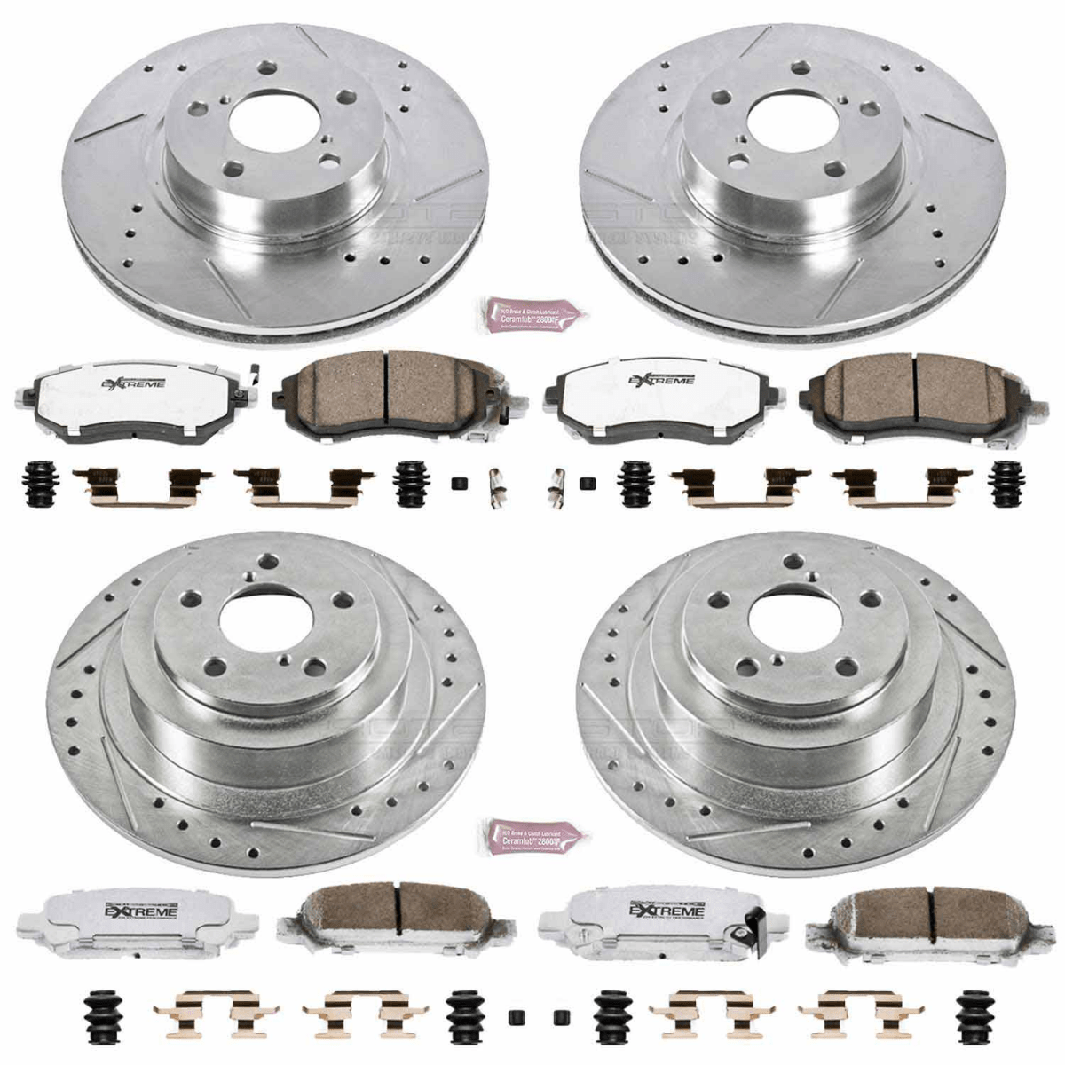 Power Stop 2001 Subaru Legacy Front & Rear Z26 Street Warrior Brake Kit | K2752 - 26 - JDMuscleBrake KitspsbK2752-26