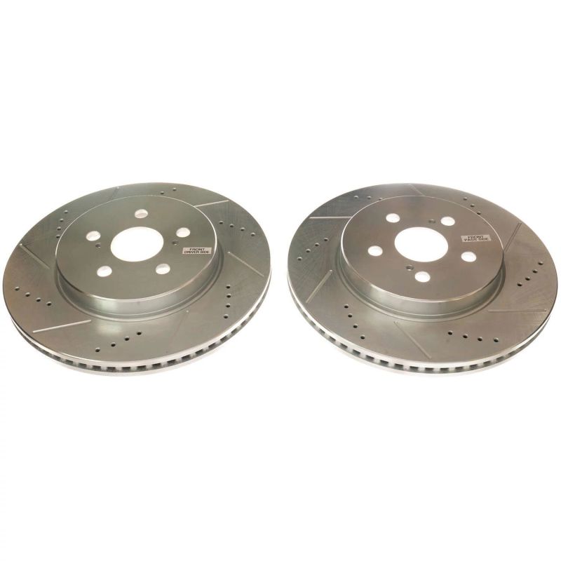 Power Stop Front Evolution Drilled & Slotted Rotors Pair Toyota Corolla 2019 - 21 | JBR1780XPR - JDMuscleBrake RotorspsbJBR1780XPR