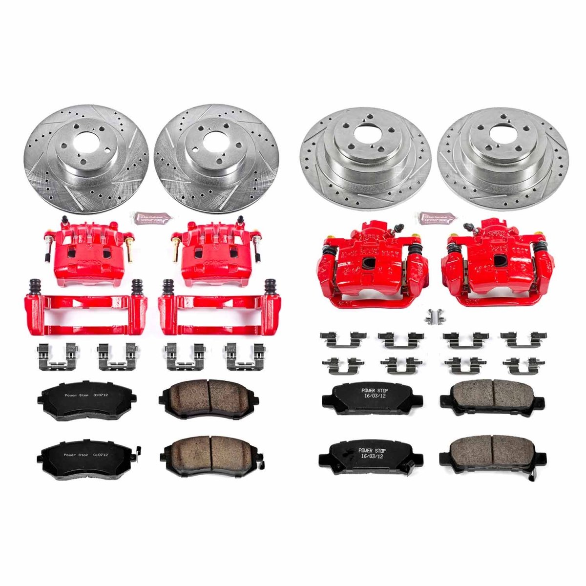 Power Stop Front & Rear Z23 Evolution Sport Brake Kit w/ Calipers Subaru Baja 2003-2006 / Legacy GT 2002-2004 / Outback 2002-2004 | KC2751 - JDMuscleBrake KitspsbKC2751