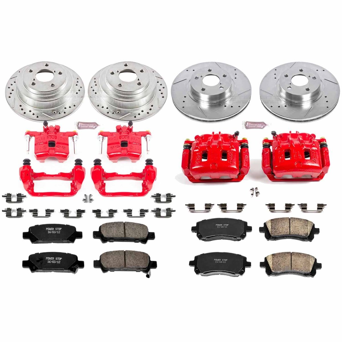 Power Stop Front & Rear Z23 Evolution Sport Brake Kit w/ Calipers Subaru Forester 1998-2002 / Impreza 1998-2001 | KC1122 - JDMuscleBrake KitspsbKC1122