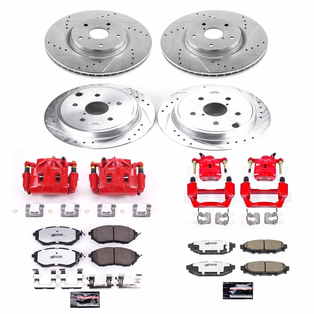 Power Stop Front & Rear Z26 Street Warrior Brake Kit w/Calipers WRX 15-2019 | KC6932-26 - JDMuscleBrake KitspsbKC6932-26