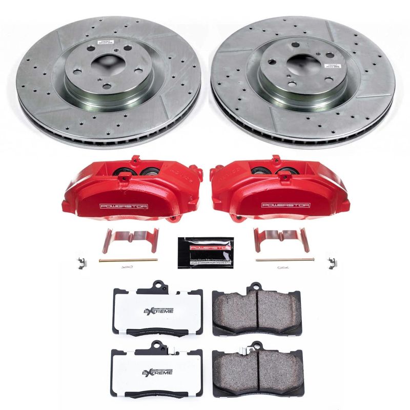Power Stop Front Z26 Street Brake Kit w/ Calipers Lexus GS300 2018 - 2020 / GS350 2013 - 2020 / GS450h 2013 - 2018 / IS200t 2016 - 2017 / IS300 2016 - 21 / IS350 2013 - 2020 / RC200t 2016 - 2017 / RC300 2016 - 2020 / RC350 15 - 2020 | KC6355 - 26 - JDMuscleBrake KitspsbKC6355-26